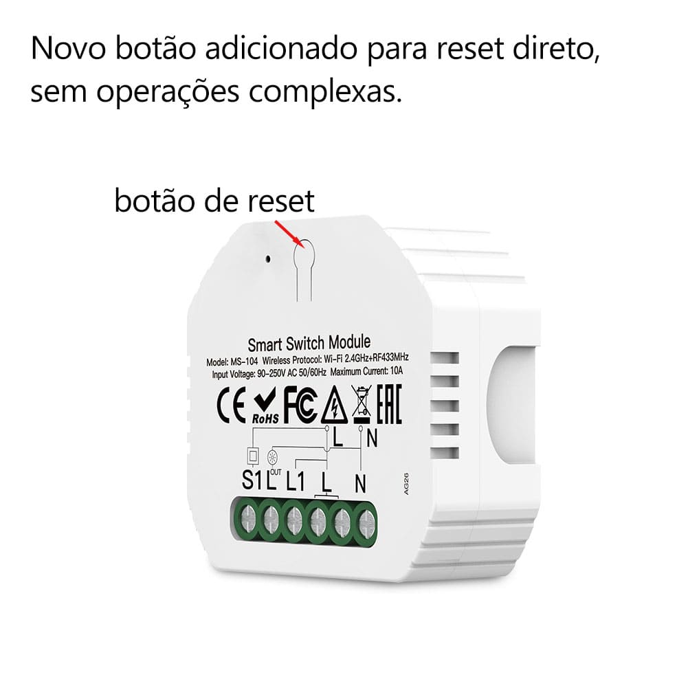 Módulo 1 canal Wi-Fi+RF433 DO3