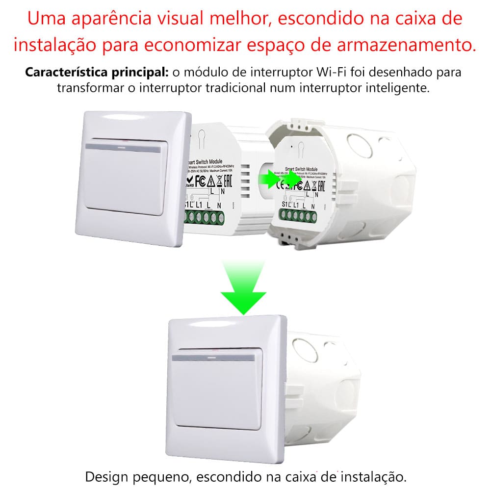 Módulo 1 canal Wi-Fi+RF433 DO3