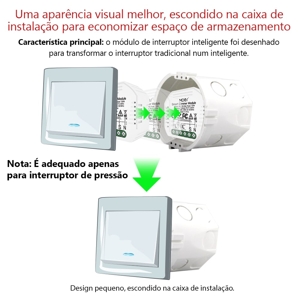 Módulo Dimmer 1 canal Wi-Fi+RF433 DO3
