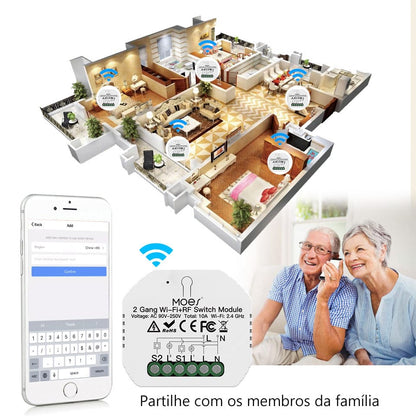 Módulo 2 canais Wi-Fi+RF433 DO3