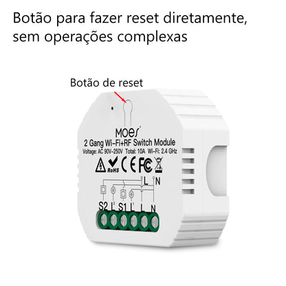 Módulo 2 canais Wi-Fi+RF433 DO3