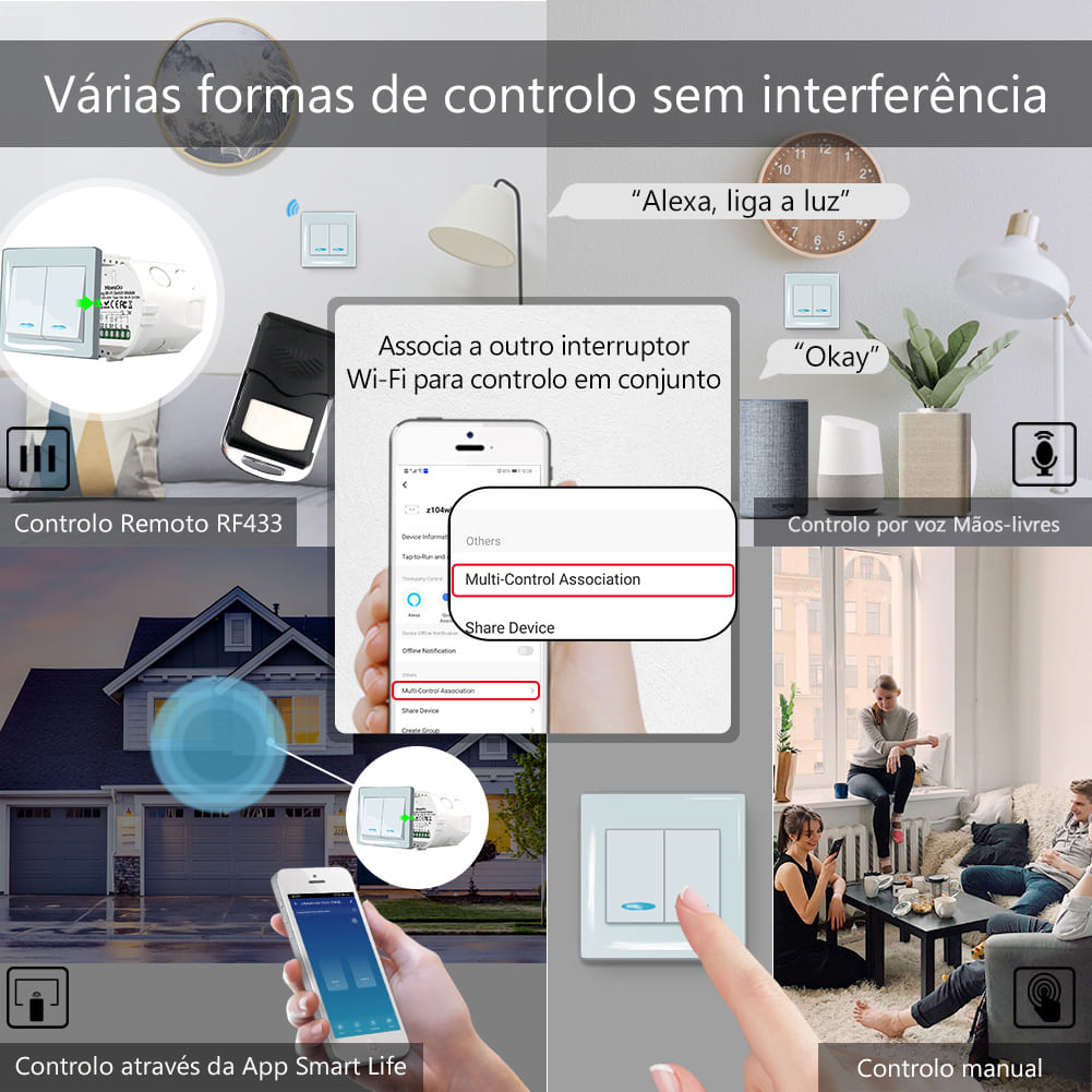 Módulo 2 canais Wi-Fi+RF433 DO3