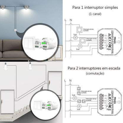 Módulo 2 canais Wi-Fi+RF433 DO3