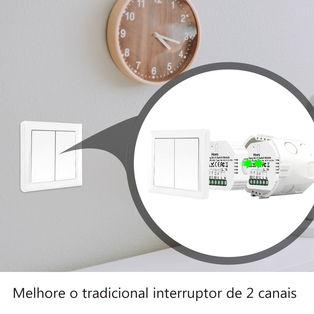 Módulo 2 canais Wi-Fi+RF433 DO3