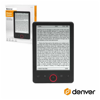 Leitor E-book 6" 4GB DENVER