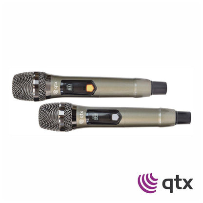 Conjunto 2x Microfones UHF S/ Fios C/ Recetor QTX