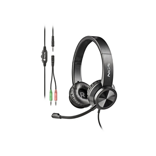 Auscultadores NGS MSX 11 Pro com Microfone Jack 3.5 Preto