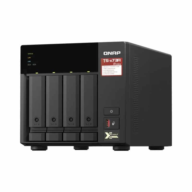 NAS QNAP TS-473A-8G  4 Baías 3.5″- 2.5″  8GB DDR4  Formato Torre