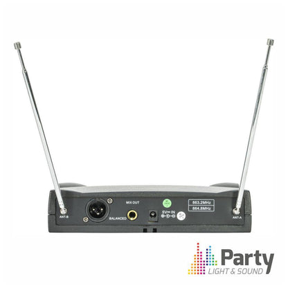 Central Microfone S/ Fios 2 Canais Uhf 863.2/864.2mhz PARTY