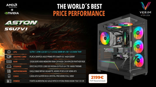 Computador Gaming Aston S6U7V1 – Intel Ultra 7 | RTX 5060 Ti 16GB | 32GB DDR5 | SSD 1TB Gen5