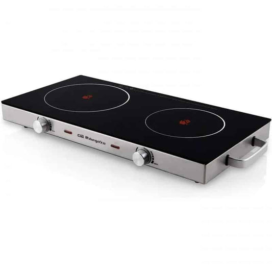 Placa de Vitrocerâmica Orbegozo PCE6000 2 placas 170 e 205mm 1000W – 1800W  Cozinha   CASA