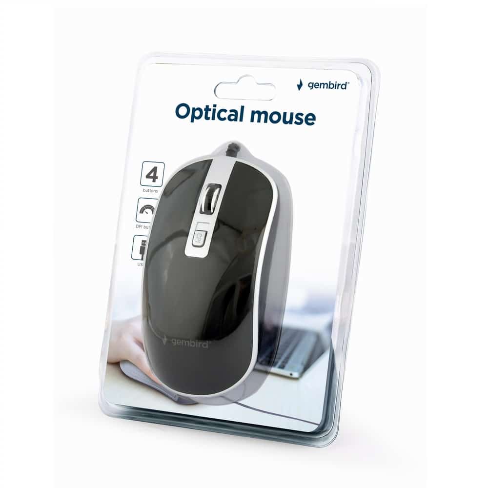 Rato Gembird USB 2.0 1200Dpi Preto/Cinza