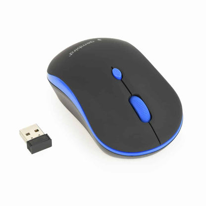 Rato Gembird Wireless Rubber 1600Dpi Preto/Azul