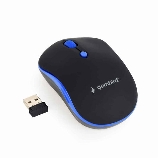 Rato Gembird Wireless Rubber 1600Dpi Preto/Azul