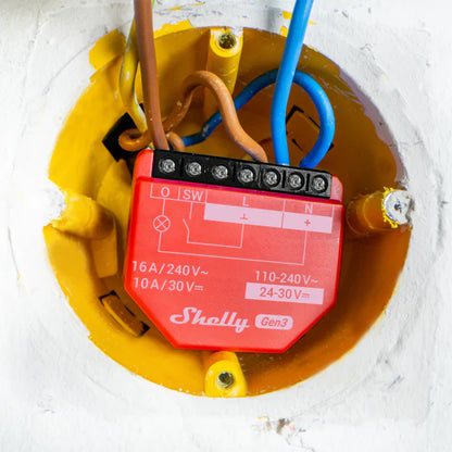 Shelly 1PM Gen3 - Módulo Interruptor com monitorização do consumo de energia 16A WIFI/BT