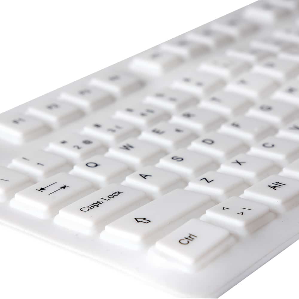 Teclado 2HIX Silicon Lavável e Flexivel USB Branco