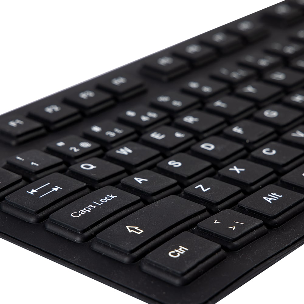 Teclado 2HIX Silicon Lavável e Flexivel USB Preto