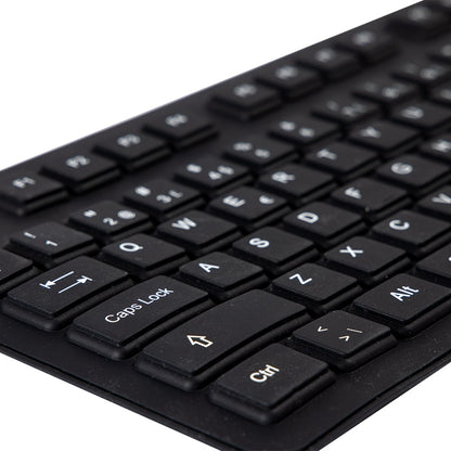 Teclado 2HIX Silicon Lavável e Flexivel USB Preto