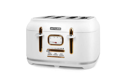 Torradeira Muse MS-131BC Vintage 4 Tostas   Acobreado e Branco Cozinha   CASA