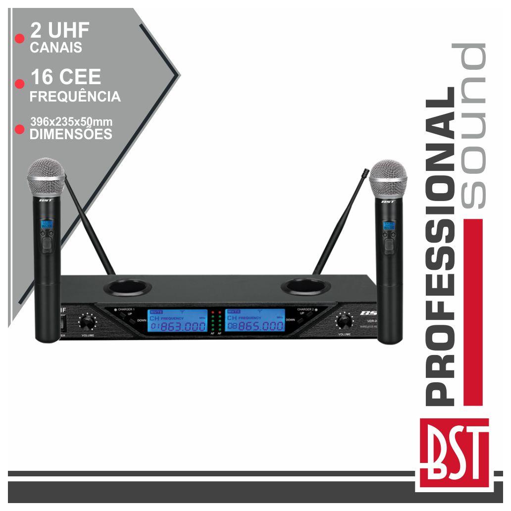 Central Microfone S/ Fios 2 Canais Uhf 16 Freq Cee BST