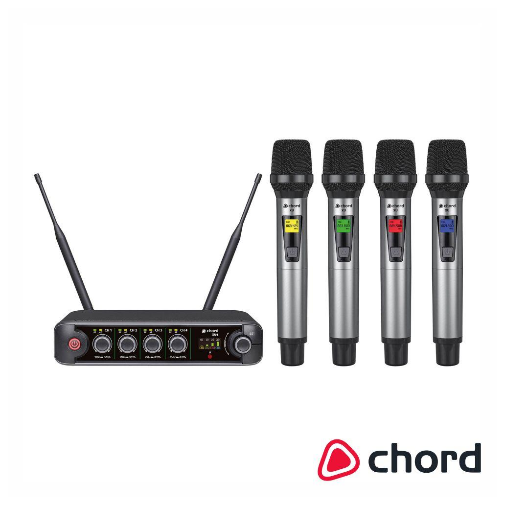 Central de Microfones UHF S/ Fios 4 Canais CHORD