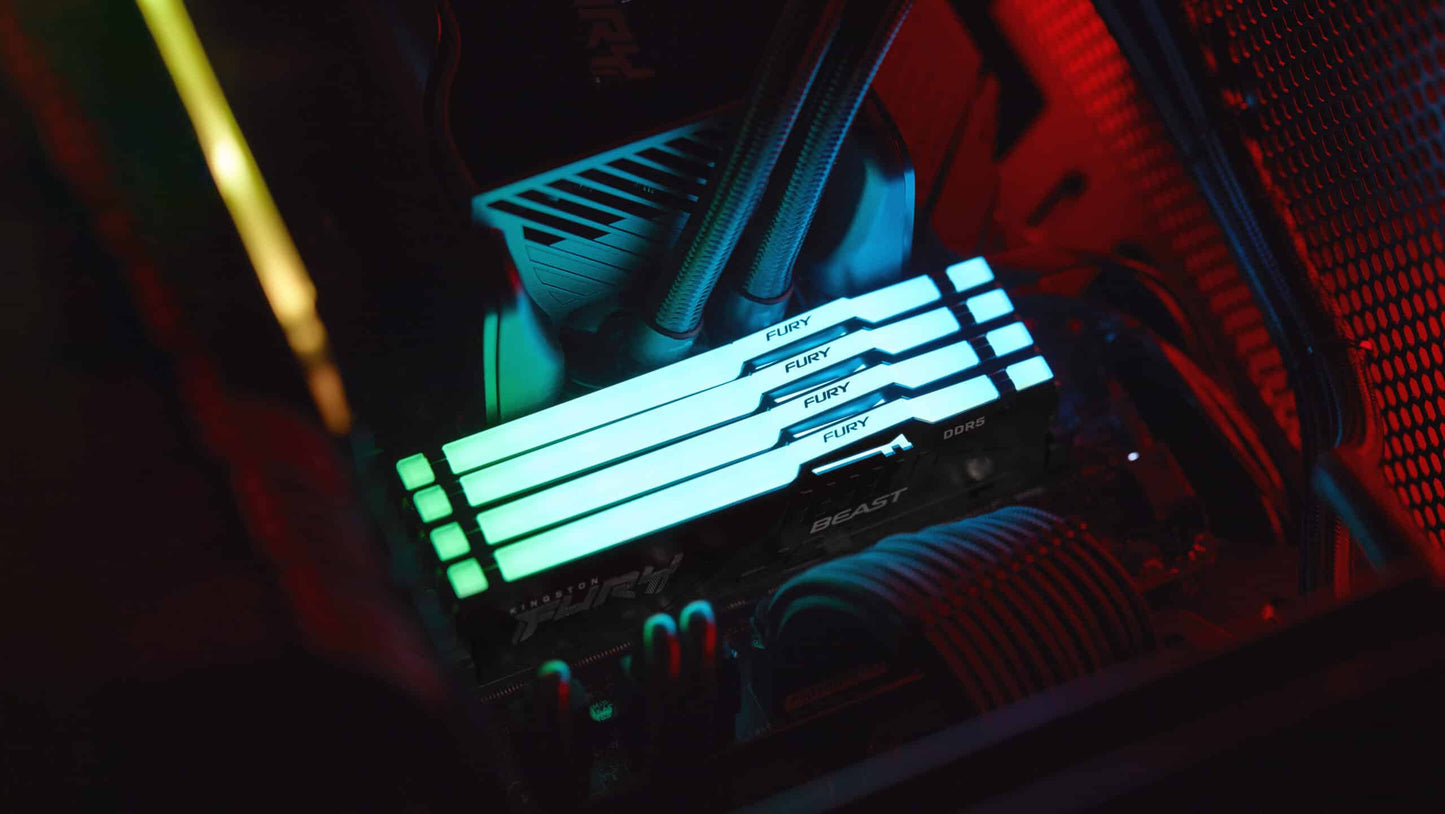 Memória Dimm kingston 32Gb Ddr5 6000Mhz CL36 Fury Beast RGB