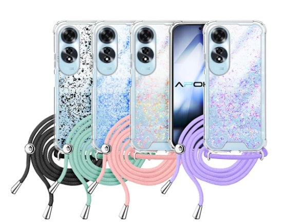 Capa Gel transparente com cordão Oppo A80