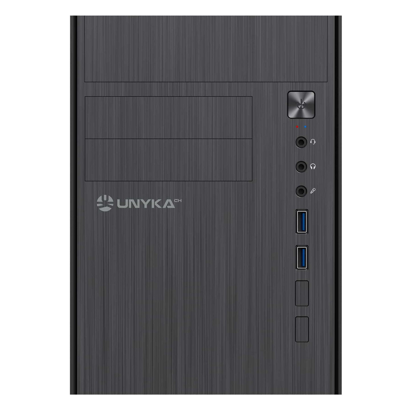Caixa Micro ATX Unykach Aero C12 V1  com Leitor Cartões SD e Audio Preta
