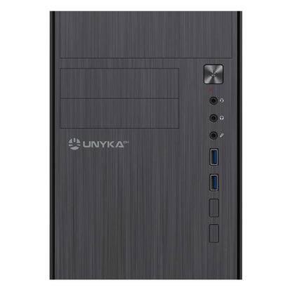 Caixa Micro ATX Unykach Aero C12 V1  com Leitor Cartões SD e Audio Preta
