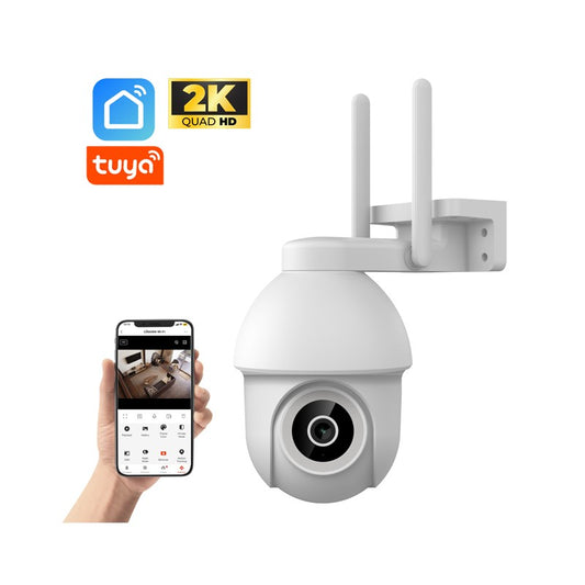 Câmara Wi-Fi rotativa exterior com LED 4MP 2K