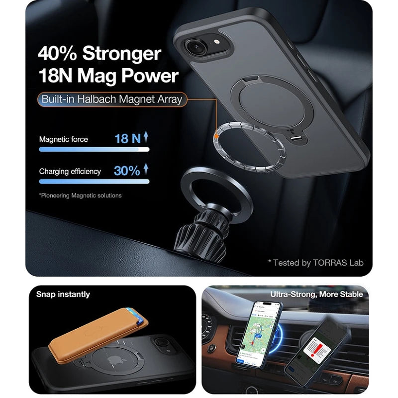 Torras iPhone 17 Pro Ostand Spin Series Preto
