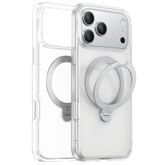 Torras iPhone 17 Pro Ostand Spin Transparente série