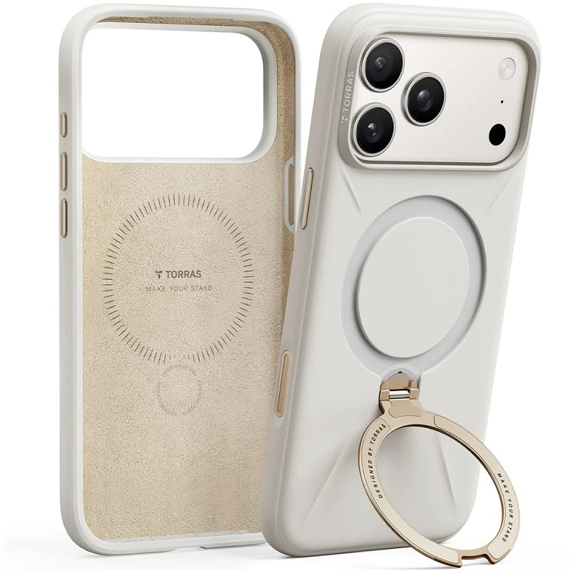 Torras iPhone 17 Pro Ostand Spin Softune Series Branco