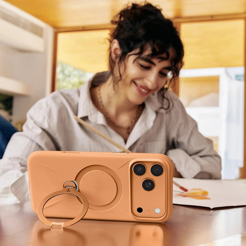 Torras iPhone 17 Pro Ostand Spin Softune Series Laranja