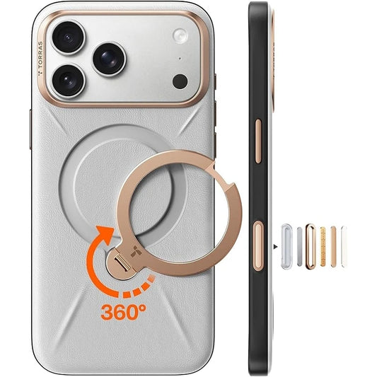 Torras iPhone 17 Pro Ostand Spin Vegskin Series Cinza