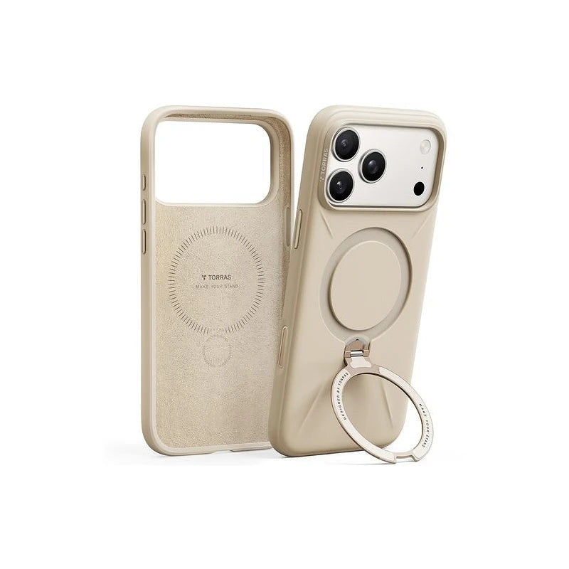 Torras iPhone 17 Pro Ostand Spin Softune Series Sobremesa Ouro