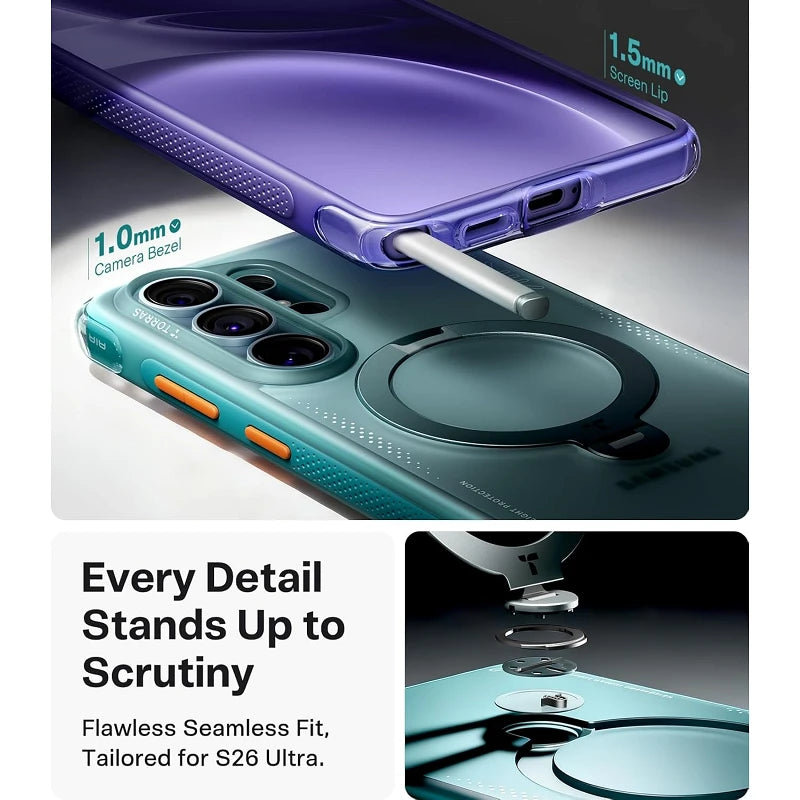 Torras Samsung S26 Ultra Ostand Spin Vegskin Série Roxo Escuro