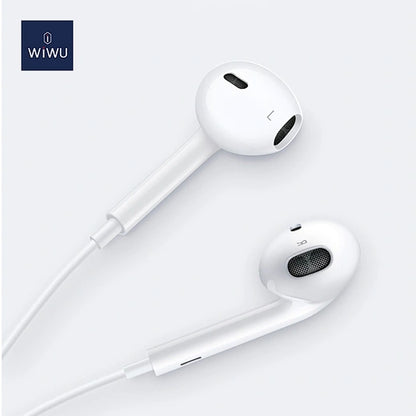 WiWU Auriculares com fio EB302 Auriculares Lightning plug and play Auriculares ergonómicos