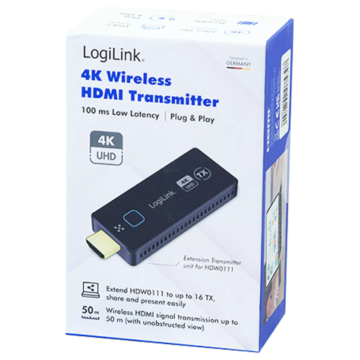 Logilink HDW0111AT - Transmissor de vídeo (TX) BYOD sem fio Wireless HDMI 4K - até 50m