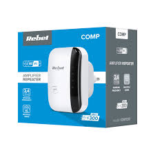 Rebel - Repetidor Sinal Wifi 2.4GHz 300Mbps Tomada RJ45 WPS