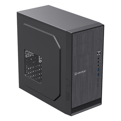 Caixa Micro ATX Unykach Aero C12 V1  com Leitor Cartões SD e Audio Preta
