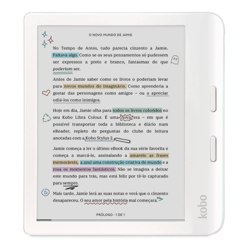 eReader Kobo Libra Colour 7” – eReader a Cores com Stylus | 32 GB | IPX8 | ComfortLight PRO