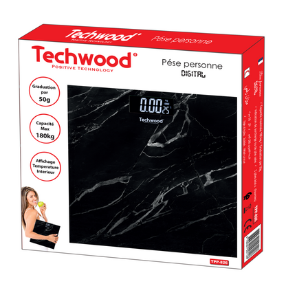 Balança Corporal 180kg Digital Vidro TECHWOOD