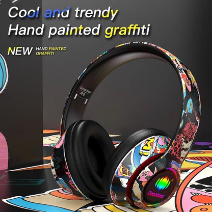 Auscultadores sem fio RGB Deepbass R9 com banda branca