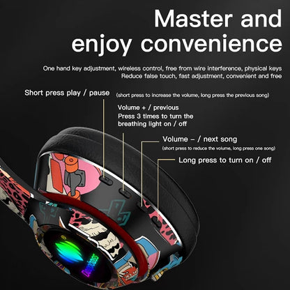 Auscultadores sem fio RGB Deepbass R9 com banda branca