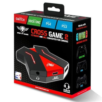 Adaptador Consolas CrossGame2 3*Usb 1*type-C Jack 3.5mm XBOX PS4 NINTENDO