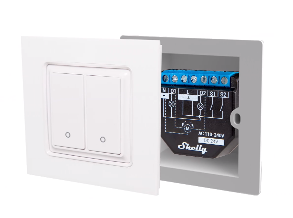 Módulo interruptor  Wifi  estores  e medição de energia - Shelly 2PM Gen3