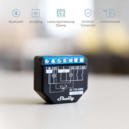 Módulo interruptor  Wifi  estores  e medição de energia - Shelly 2PM Gen3