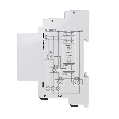 Shelly 3EM Pro - Medidor de energia trifásico Wifi + 3 núcleos 120 Amperes